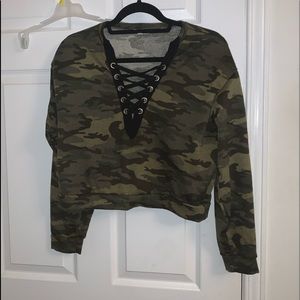Camo army crop top